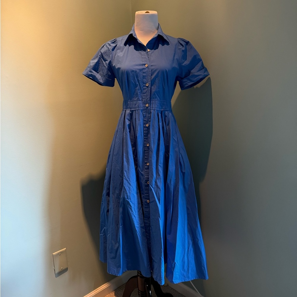Alexis for Target Blue Puff Sleeve Midi Dress